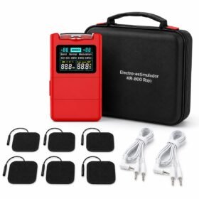 Electroestimulador tens+ems recargable (KR-800) ROJO